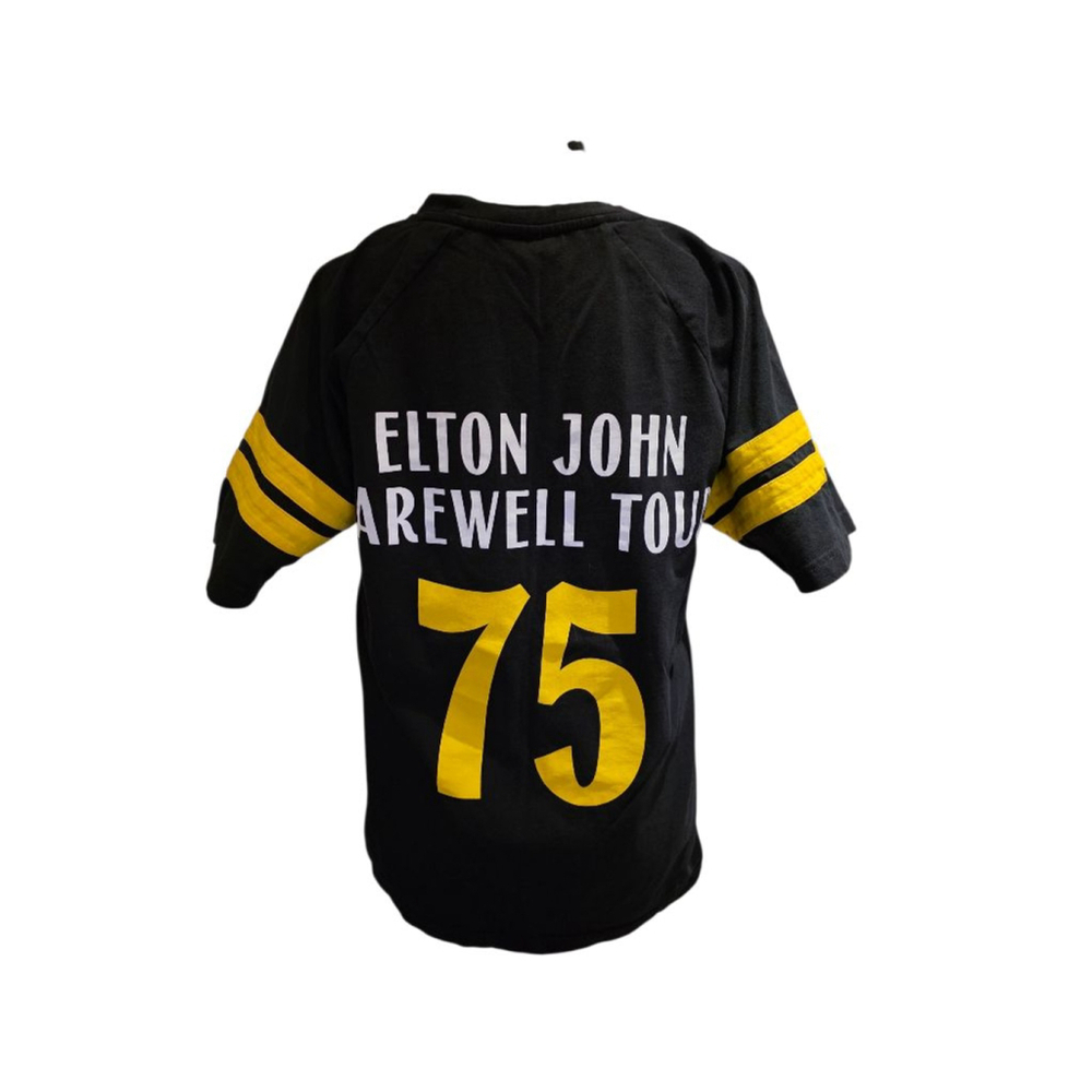 NWOT MED Elton John The Farewell Tour 75 T-shirt Athletic Varsity Tee Music